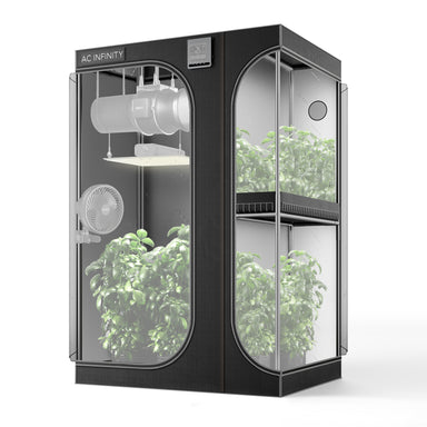 AC INFINITY CLOUDLAB 743D, 2-IN-1 ADVANCE GROW TENT 4X3, 2000D MYLAR CANVAS, 48" X 36" X 72" Front View