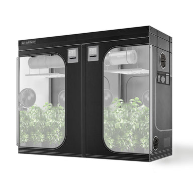 AC INFINITY CLOUDLAB 894, Advance Grow Tent 8x4, 2000D Diamond Mylar Canvas, 96" x 48" x 80" Front View