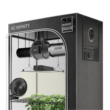 AC INFINITY Advance Grow Tent System 2x2, 1-Plant Kit, WiFi-Integrated Controls to Automate Ventilation, Circulation, Full Spectrum LED Grow Light Front View