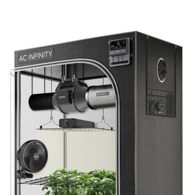 AC INFINITY Advance Grow Tent System Compact 2x2, 1-Plant Kit, WiFi-Integrated Controls to Automate Ventilation, Circulation, Full Spectrum LED Grow Light Front View