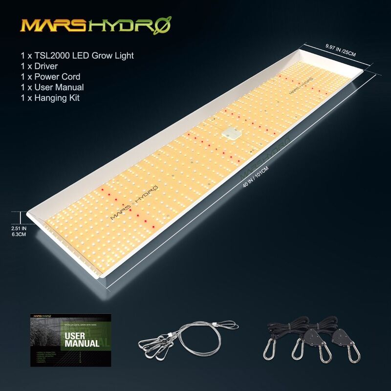MARS HYDRO TSL 2000 FULL SPECTRUM DIMMABLE 300W LED GROW LIGHT Specifications