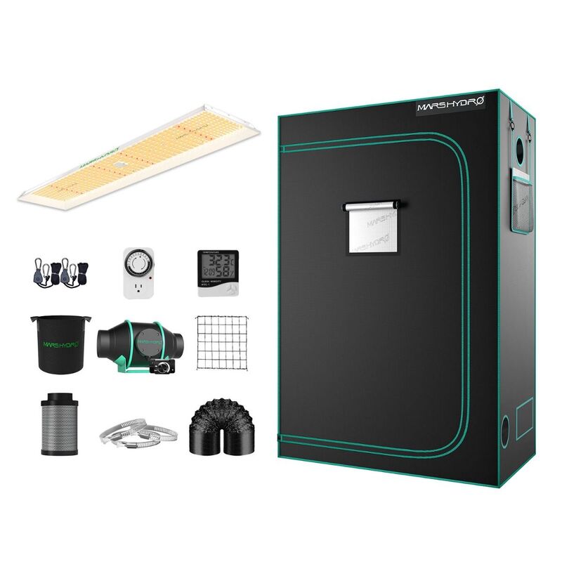 mars hydro tent kit Mars Hydro TSL 2000 LED Grow Light + 2' x 4' Grow Tent + Inline Fan